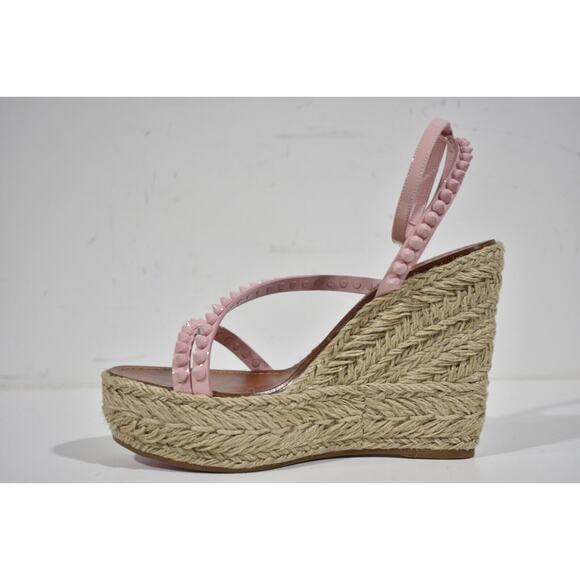 Christian Louboutin Mafaldina Zeppa 120 Rosy Pink Platform Wedge Sandal Heel 40 - Picture 9 of 12